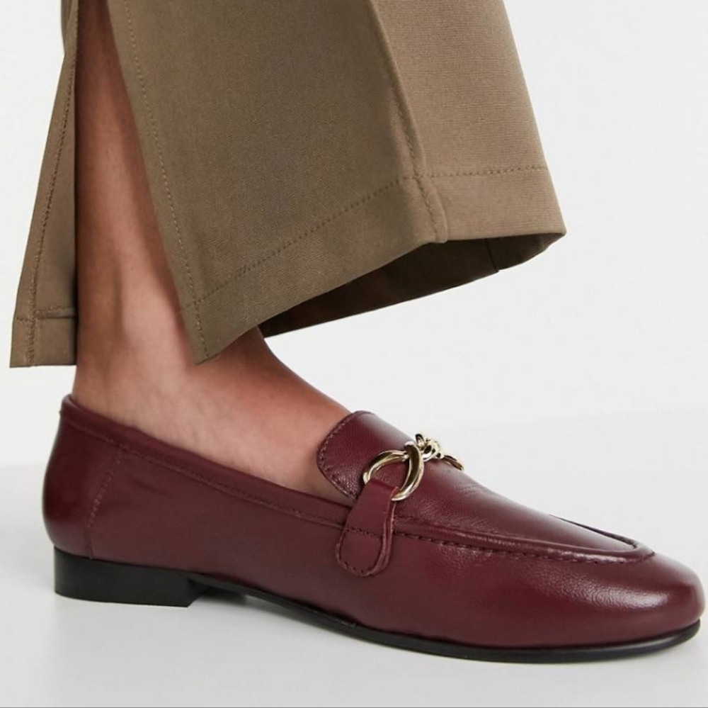 Topshop loafers in burgandy